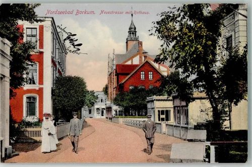 Borkum 1914 Neue Straße Rathaus