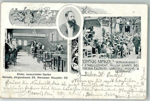 Wien 1899 Gasthaus Mandl Vergnüngungs-Etablissement