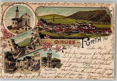 Furth 1904 Pfarrkirche Pfarrgasse Burggasse Stadtturm
