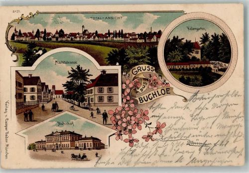Buchloe 1903 Marktstraße Bahnhof Gasthaus Kellergarten