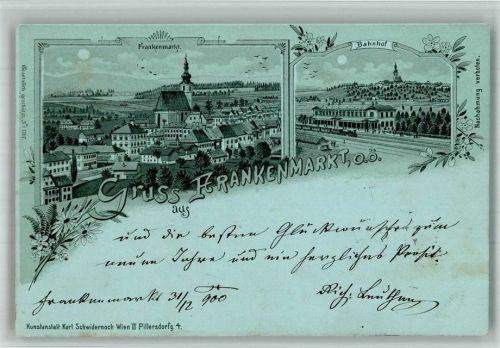 Frankenmarkt 1900 Bahnhof Eisenbahn Kirche