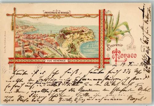 Monaco 1898 Lithographie