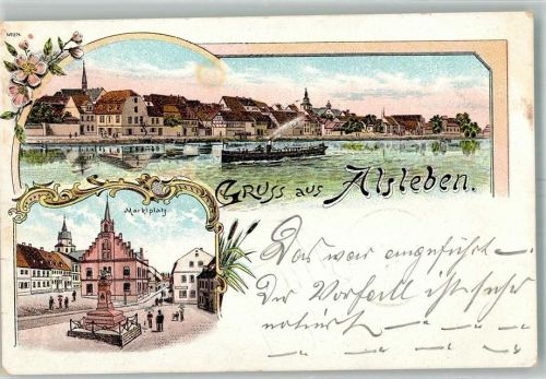 Alsleben 1898 Marktplatz Die Saale