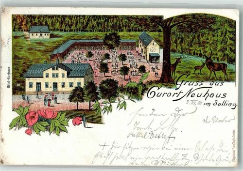 Neuhaus 1900 Wildwiese Hotel-Kurhaus Gartenwirtschaft