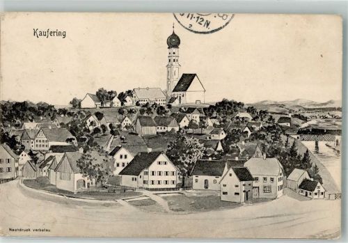 Kaufering 1908 Künstlerkarte