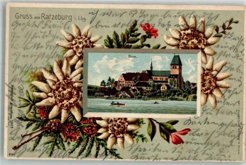 Ratzeburg 1904 Passepartout Ratzeburger Dom Edelweiß