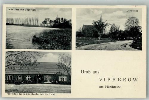 17209 O2071 Vipperow - Müritzsee Zugbrücke Gasthaus zur Müritz-Quelle Dorfstrasse