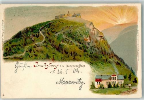 Inselsberg 1904 Inselsberg bei Sonnenaufgang Verlag Wezel & Naumann