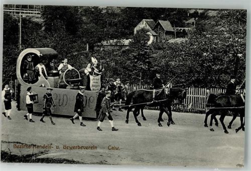 Calw 1912 Landwirtschaftliches Bezirksfest 1912 Bezirks- , Handels- und Gewerbeverein Mottowagen