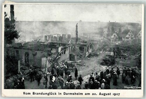 Darmsheim 1907 Brandkatastrophe 20. 8. 1907 Zerstörte Häuser