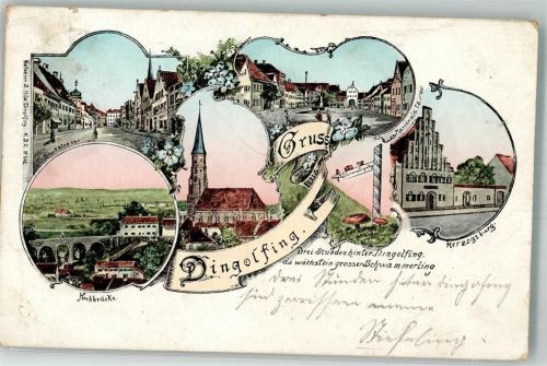 84130 W8312 Dingolfing - Bruckstraße Hochbrücke Marienplatz Herzogsberg