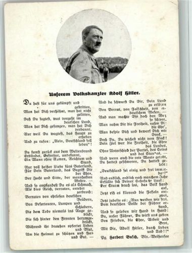 Unserem Volkskanzler von Herbert Busch Bln Weißensee Propaganda WK II