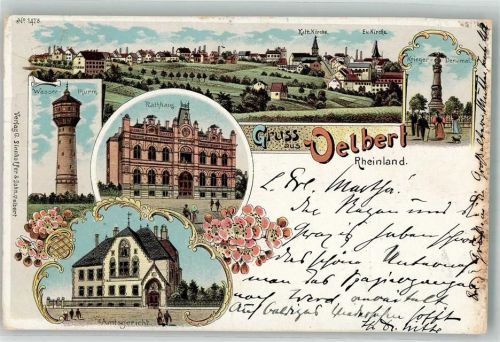Velbert 1898 Wasserturm Amtsgericht Rathaus Kriegerdenkmal