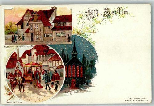 Westend Alt-Berlin Häuser i. d. Spandauer Straße Heilig Geist-Kirche Kgl. Kutsche