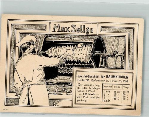 Berlin Mitte Max Sellge Spezialgeschäft für Baumkuchen Konditor Beruf