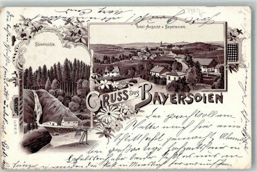 Bayersoien 1898 Lithographie Soiermühle