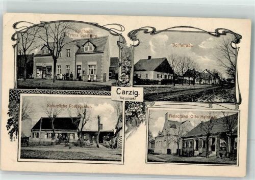 Nowogrodek Pomorski 1916 BOAKC Carzig Karzig Karsko Kaiserl. Postagentur Fleischerei Heinrich Kaufhaus Spielberg