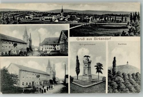 Birkendorf 1917 Kriegerdenkmal Pavillon Kirche Ortstraße
