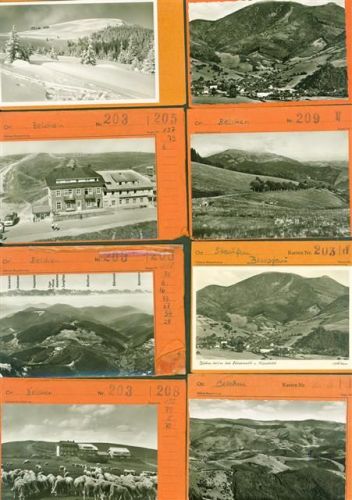 79677 W7869 Belchen im Schwarzwald Lot mit 29 AK Musterkarten Original aus Metzarchiv Bestellvorgänge und Auflagenzahlen