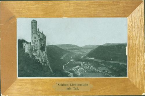 Lichtenstein Bild unter Folie Holzrahmen imitiert