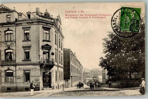 Limbach-Oberfrohna Weststraße Gasthaus Palmgarten Fabrik Conradi & Friedemann