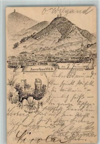 Auerbach 1896 Vorläufer Druck um 1880 - 1889 Schloß Auerbach