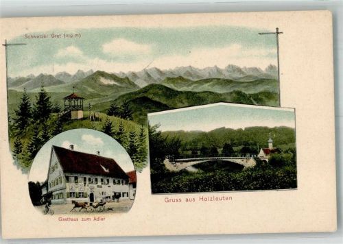 Holzleuten 1906 Schwarzer Grat Brücke Gasthaus zum Adler