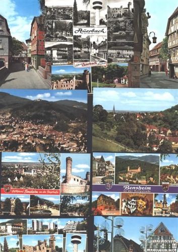 Bensheim Lot mit 9 div AK