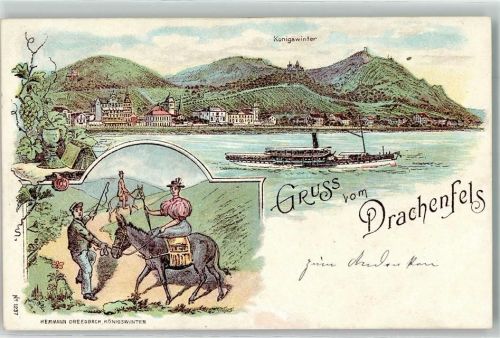 Drachenfels Königswinter Rheindampfer Esel