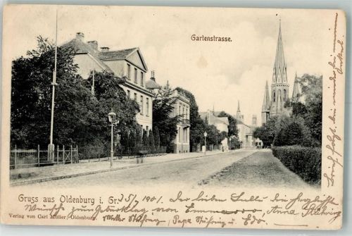 Oldenburg 1901 Gartenstraße Lambertikirche
