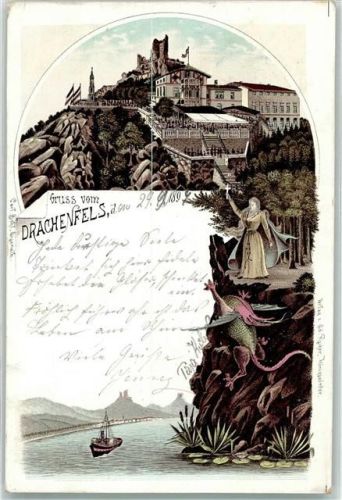 Drachenfels 1897 Burg Drachenfels Drachen Gasthaus