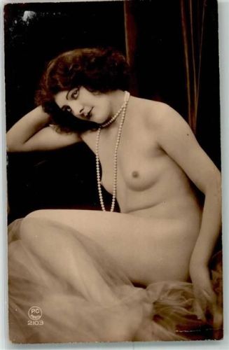 1910 - 1920 Nude Perlenkette TüllVerlag P.C. Paris 2103
