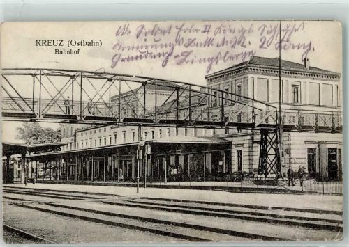 Kreuz 1915 Bahnhof Ostbahn Brücke 2. Komp. 2.K.S. Armier Batl. Nr.22 Briefstempel