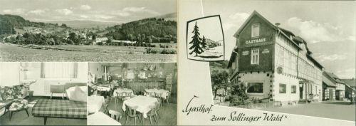 Lauenberg Gasthaus Pension zum Sollinger Wald Innen-und Aussenansicht Klappkarte
