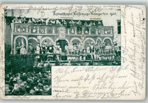 Weingarten 1900 Fastnachtsspiel Die Welfensage 1900 Kindergarde Foto AK
