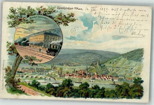Gemünden 1899 Bahnhof Gemünden Main