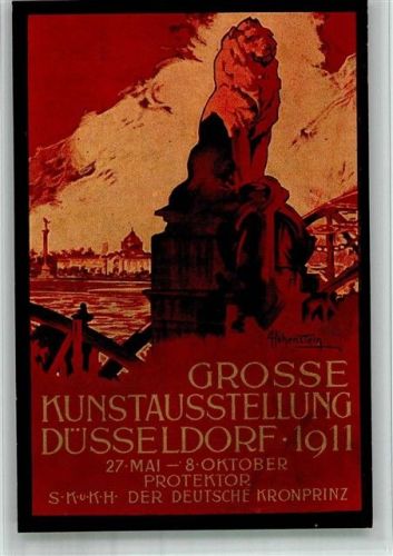 Düsseldorf 1911 Große Kunstausstellung sign. Adolfo Hohenstein Epoche Jugendstil