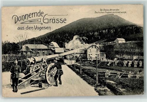 Grandfontaine 1914 der Donon der von Deutschen Truppen erstürmt wurde Geschütz Soldat Uniform Militär