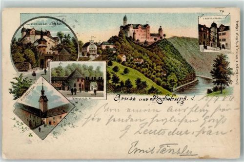 Rochsburg 1904 Thorhaus Schloß Pulverturm Schloßeingang