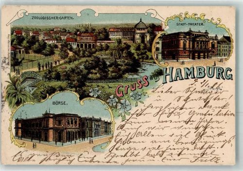 Hamburg 1901 Zoologischer Garten Stadt Theater