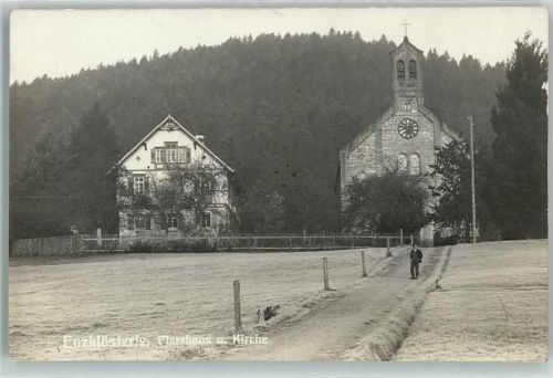 Enzklösterle 1910 Pfarrhaus und Kirche