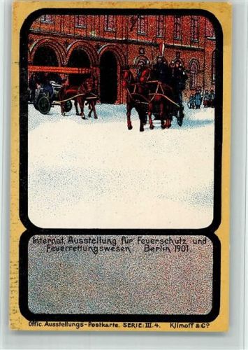 Berlin, unsortiert Internationale Ausstellung f, Feuerschutz u. Feuerrettungswesen 1901 Lithographie
