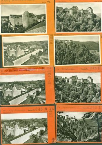 Beuron Lot mit 22 AK Burg Wildenstein Musterkarten Original aus Metzarchiv Bestellvorgänge und Auflagenzahlen