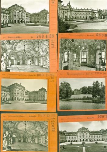 Pommersfelden Lot mit 28 AK Schloss Weißenstein Musterkarten Original aus Metzarchiv Bestellvorgänge und Auflagenzahlen