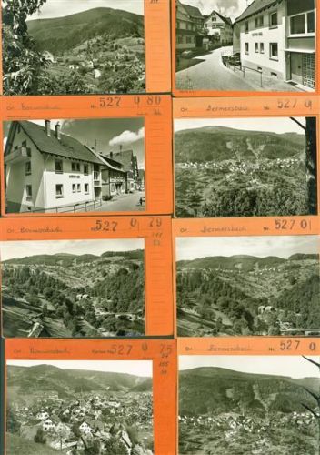 76596 W7564 Bermersbach , Murgtal Kleinposten bis 20 Lot mit 15 AK Musterkarten Original aus Metzarchiv Bestellvorgänge und Auflagenzahlen