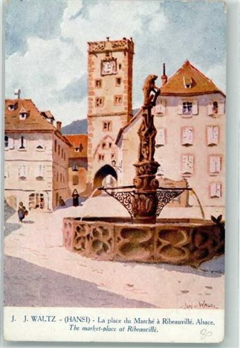 Ribeauville Marktplatz Brunnen Stadttor Verlag Gallais Nr. 230