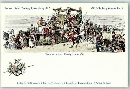 Ravensburg 1902 Project. histor. Festzug Wappen Alemannen unter Herzogen um 500 Nr. 4