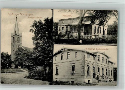 Schwetz 1915 Obergruppe Ev. Kirche Annastift Geschäft Bäckerei