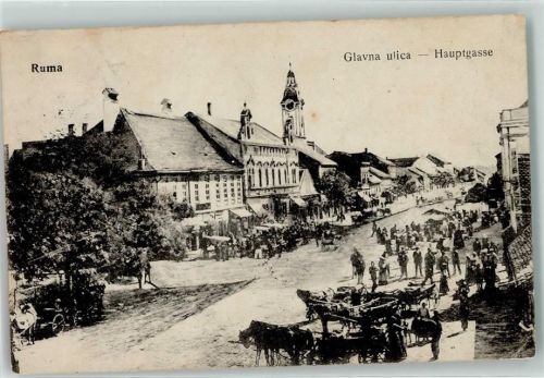 Ruma Haupptgasse Glavna ulica Kutsche K.u.K. Telegrammzensurkommision