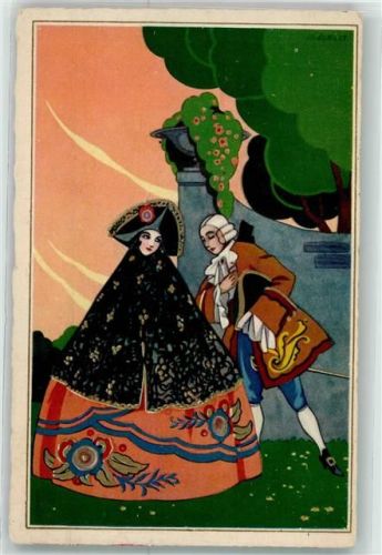 Art Deco Italienische Künstlerkarte AK